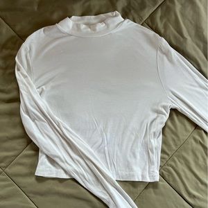 White crop turtleneck